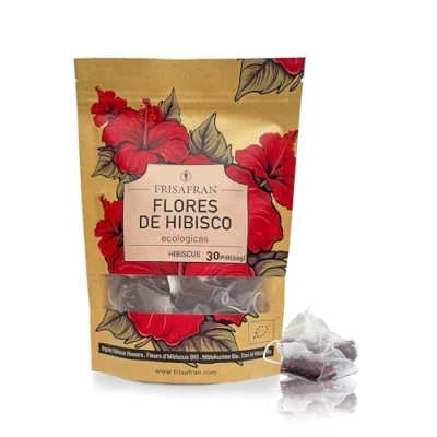 Abbildung von FRISAFRAN Hibiskusblüten getrocknet BIO 30Ud 60g Hibiskusblütentee Hibiskustee rein und natürlich Tee Jamaikanisches Wasser Kräutertee Hibiskus Karkade Früchtetee Jamaika Blume