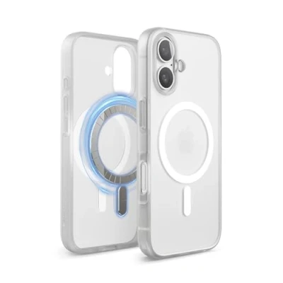 Abbildung von elago Magnetisch Hybrid Transparent Hülle Kompatibel mit iPhone 16 6,1 Zoll MagSafe, PC + TPU Technologie, Stoßfester Stoßfänger, Erhöhter Kameraschutz (Matt Clear)