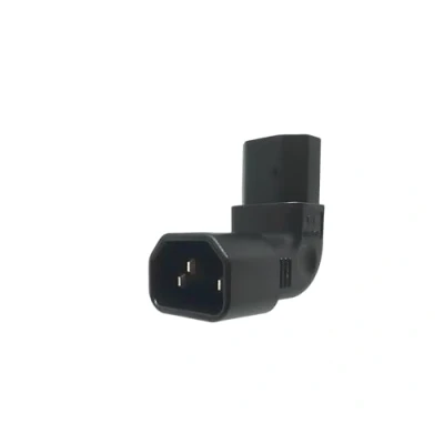 Abbildung von DINIC Netzadapter C13 auf C14 gewinkelt, Stromadapter YL 3212L IEC 60320 C13/14, (unten/Oben gewinkelt (Siehe Abbildung))