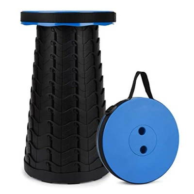 Abbildung von FIEMACH Tragbarer Klapphocker, Zweiten Generation Mini Teleskophocker Leichte Campinghocker für Outdoor Camping Angeln BBQ Drinnen Küche, Belastung 397 lb (Blau)