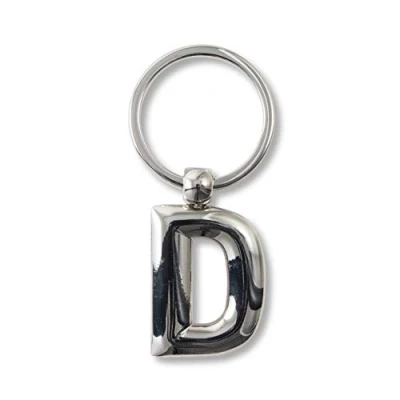 Abbildung von IF Metal Letter Keyring Personalised Alphabet Letters Silver D Schlüsselanhänger 7 Centimeters Silber (Silver)