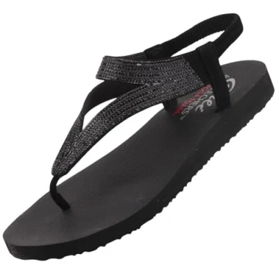Abbildung von Skechers Meditation Vibrant Glow Damen Zehentrenner Black EU 39