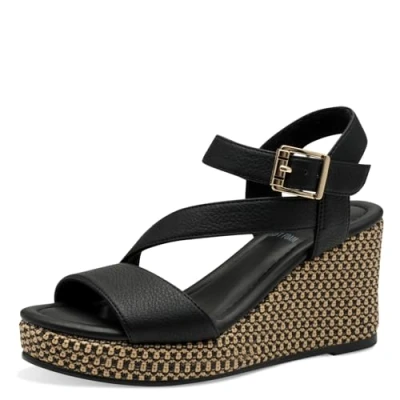 Abbildung von s.Oliver Damen Sandalen mit Keilabsatz Sommer Elegant, Schwarz (Black), 40 EU