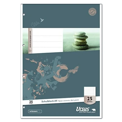 Abbildung von Format X Schulblock A4 70g/qm 4 fach gelocht 50 Blatt liniert mit Rand