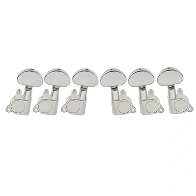 Abbildung von Musiclily Pro 3L3R Gitarre Tuners Mechaniken Machine Heads Tuning Pegs Set für Les Paul SG Style E Folk Akustische Gitarre, Chrom Half Moon Knopf