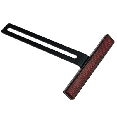 Abbildung von Motorrad Reflektor hinten schmal rot mit T Halter 100x13mm Rückstrahler Katzenauge Roller Quad E geprüft