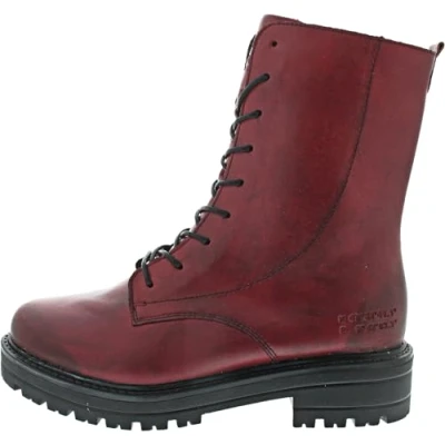 Abbildung von Remonte Schnürstiefelette, Blockabsatz, Schnürboots, Chunky Boots mit Kontrast Rahmennaht