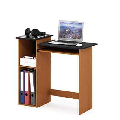 Abbildung von Furinno Econ Computerschreibtisch, Schreibtisch, PC Tisch, Helle Kirsche/Schwarz, 83.8 (B) x 77.7 (H) 39.6 (T) cm