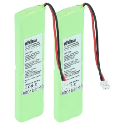 Abbildung von vhbw 2X Akku kompatibel mit AEG F20 schnurlos Festnetz Telefon (500 mAh, 2,4 V, NiMH)