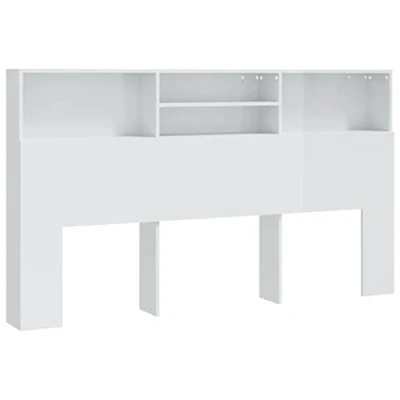 Abbildung von vidaXL Bett Kopfteil mit Ablagen Regal Wand Bücherregal Betthaupt Bettkopfteil Schlafzimmer Hochglanz Weiß 180x19x103,5cm