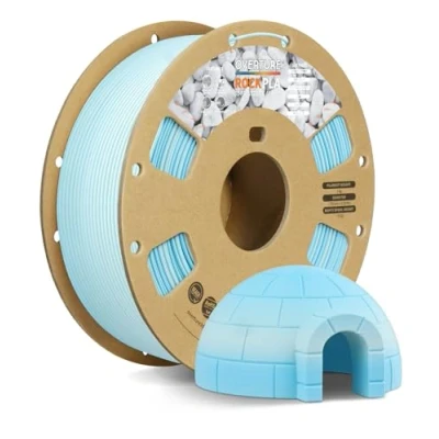 Abbildung von OVERTURE Rock PLA Filament 1.75mm, Marble 1kg Spule (2.2lbs), Maßgenauigkeit +/ 0.02mm, für Drucker 3D(Rock Gletscherblau)