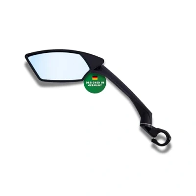 Abbildung von CONTEC Fahrrad Rückspiegel E View Deluxe, für links, Schwarz, Blendfrei, Kunststoff, verstellbar, Dazz Linse, 22,2 mm Lenker, Bike, Weitwinkel