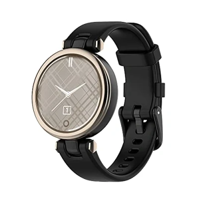 Abbildung von Yikamosi Kompatibel mit Garmin Lily Armband,Schnellverschluss Weiches Silikon rostfreiem Metallverschluss Ersatzbänder für Lily,Schwarz
