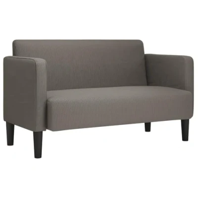 Abbildung von vidaXL Zweisitzer Sofa Hellgrau 109 cm Cordstoff, Zweiersofa, Sofa, gepolstertes 2 Sitzer Couch, Polstersofa, Lounge Wohnzimmersofa