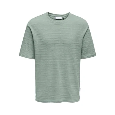 Abbildung von Only &amp; Sons Kurzarm Tshirt print, Herren, Größe: Large, Hellgrün