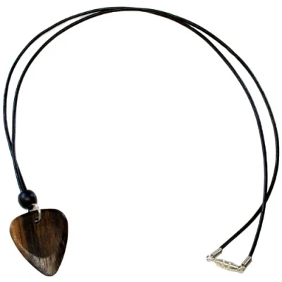 Abbildung von Timber Tones Lederhalsband mit Macassar Ebenholz Plektrum 61 cm