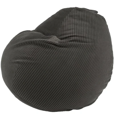 Abbildung von bananair Sitzsack Kinder und Erwachsene Cordstoff Breit Gerippt Weich &amp; Bequem Maschinenwaschbarer Bezug Leicht Transportierbar Bean Bag, Gaming (120 x 100 cm, Dunkelgrau)