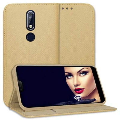Abbildung von mtb more energy® Schutz Tasche Bookstyle für Nokia 7.1 (5.84&#039;&#039;) Gold Kunstleder Klapp Cover Hülle Wallet Case