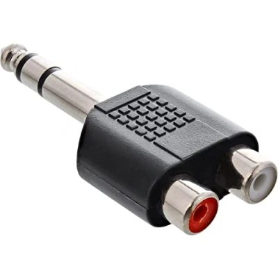Abbildung von InLine 99323 Audio Adapter, 6,3mm Klinke Stecker auf 2x Cinch Buchse, Stereo, 1 Stück