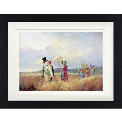 Abbildung von 1art1 Carl Spitzweg Poster Der Sonntagsspaziergang Gerahmtes Bild Mit Edlem Passepartout Wand Bilder Im Bilderrahmen 40x30 cm