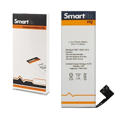 Abbildung von Smartex® Li Ion Ersatz Akku/Batterie kompatibel mit iPhone 5S / 1560 mAh Akku ohne Ladezyklen 24 Monate Garantie