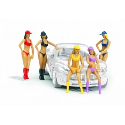 Abbildung von Carrera® Autorennbahn 20021114 Boxenluder Pit Babes mit 5 Figuren