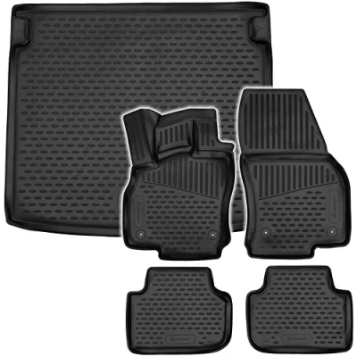 Abbildung von AD Tuning *TM11020+FM10021 Gummi Fußmatten + Kofferraumwanne im Set