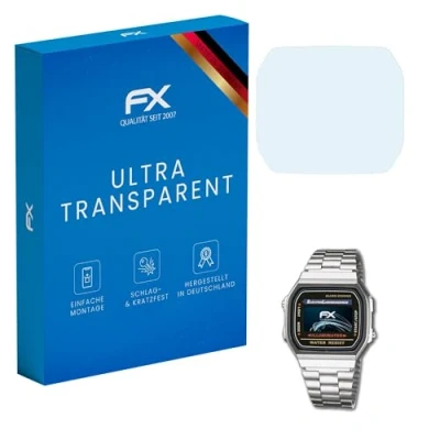 Abbildung von atFoliX Schutzfolie kompatibel mit Casio A168WA 1YES Folie, ultraklare FX Displayschutzfolie (3X)