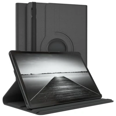 Abbildung von EAZY Case Tablet Hülle für Samsung Galaxy Tab S9 Schutzhülle 11 Zoll Smart Cover Rotationcase zum Aufstellen Klapphülle 360 drehbar mit Standfunktion Tasche Kunstleder Schwarz