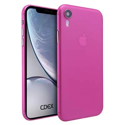 Abbildung von doupi UltraSlim Hülle kompatibel für iPhone Xr (iPhone 10r) 6,1 Zoll, Ultra Dünn Fein Matt Handyhülle Cover Bumper Schutz Schale Hard Case Taschenschutz Design Schutzhülle, pink