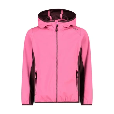 Abbildung von CMP Unisex Kinder Leichte Softshelljacke für mit Fester Kapuze Jacke Kokon Mantel, Rosa Fluo Pflaume, 140