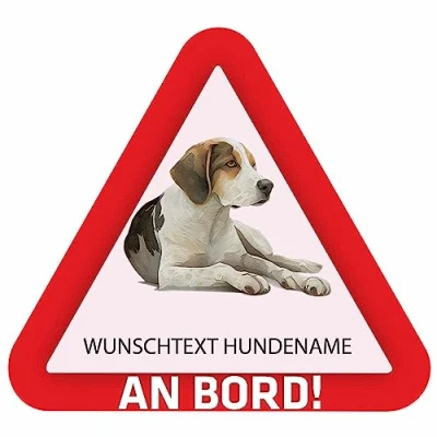 Abbildung von Indigos UG Beagle bunt Aufkleber 15 cm Bedruckt selbst gestalten Heckscheibe Name und Wunschtext personalisiert individuell Auto Motorrad LKW