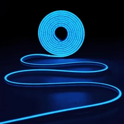 Abbildung von IBIZA NEON500 BLUE LED Leuchtstreifen Blau 5 Meter Silikon IP65 Schneidebar und flexibel Mit Hauptadapter Anpassbare Neon