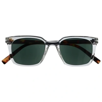 Abbildung von OPULIZE KOI Lese Sonnenbrille Große Rechteckige Fassung Getönte Brillengläser UV400 Klar Damen Herren Unisex Federscharniere S50 C +1.00