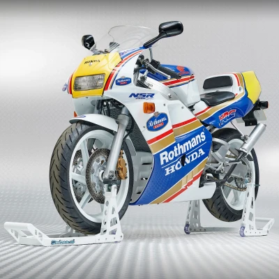 Abbildung von Datona Motorrad Montageständer MotoGP Vorderrad BMW Weiß