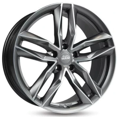 Abbildung von MAM 5 loch 19Zoll 108mm Alufelge RS3 Matt Palladium frontpoliert MAMRS38519510845MPFP Felge
