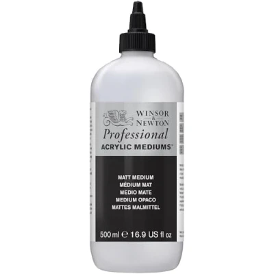 Abbildung von Winsor &amp; Newton 3050936 Mattes Malmittel, Verbessert den Farbfluss von Acrylfarben 500 ml Flasche