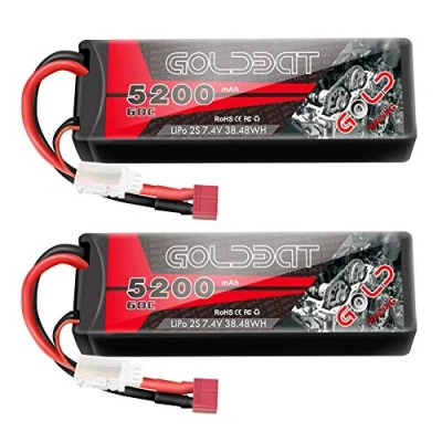 Abbildung von GOLDBAT 2S RC LiPo Battery 7.4V 60C 5200mAh Hardcase Pack Avec Deans T Plug Pour Car Evader Truggy Buggy Helicopter BX Auto Truck Hobby (5200 2S60C 2packs)