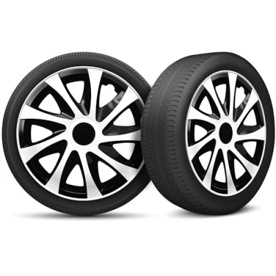 Abbildung von Auto Radkappen Radzierblenden 4er Set passend für alle Stahlfelgen Einstellbarer Sicherungsring 16 Zoll Weiß Schwarz