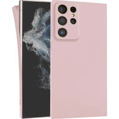 Abbildung von MyGadget Hülle für Samsung Galaxy S22 Ultra robuste Silikon Schutzhülle TPU Case Slim Silikonhülle Back Cover Kratzfest Handyhülle Matt Rosa