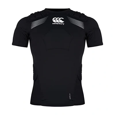 Abbildung von Canterbury Rugby Elite Protection Vest Schutzweste, Schwarz/Weiß/Silber, XXL