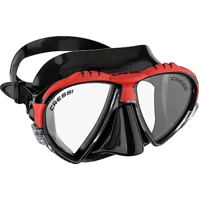 Abbildung von Cressi Matrix Tauchen Schnorcheln Maske, Schwarz/Rot, Einheitsgröße