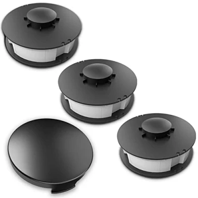 Abbildung von FixedbyU Fadenspule Ersatzspule Set 3 Spulen + 1 Spulenabdeckung passend für ALDI Gardenline Elektro Rasentrimmer GLR 450 451 452 453 454 455 456 457 458 459