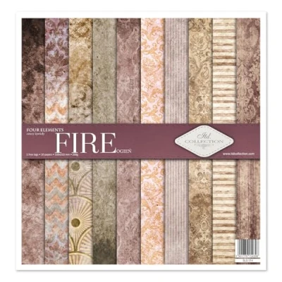 Abbildung von ITD Collection scrapbooking package 12 x inches, paper, decorative decoupage, card making, paper size 310 320 mm (Four elements Fire, SLS 014)
