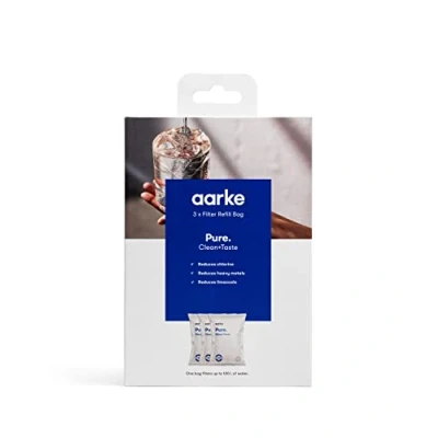 Abbildung von Aarke Wasserfilter Nachfüllbeutel Pure 3er Pack für bis zu 3 x 120 L Wasser, Zubehör Purifier, Set