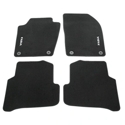 Abbildung von Skoda 6V1061404 Prestige Textil Fußmatten Satz Premium Velours 4X Stoffmatten schwarz mit Fabia Schriftzug
