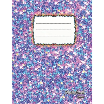 Abbildung von Notizbuch blanko: glitzernde Sterne A4 Format 112 Seiten mit Register ideal als Tagebuch, Skizzenbuch, Sketchbook, Zeichenbuch oder leeres Malbuch