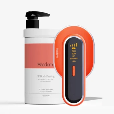 Abbildung von MASDERM professionelles Radiofrequenz Set für den Körper, 2 in 1, Funkgerät + straffende Körpercreme, 1 l, Kavitation