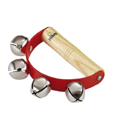 Abbildung von Nino Percussion Sleigh Bell Instrument Schlittenglocken Musikinstrument für Kinder ab 3 Jahren Holz, Natur (NINO962)