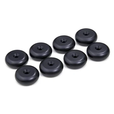 Abbildung von PrecisionGeek Lautsprecher Spike Pads Aluminium schwarz runde Form 20 mm Durchmesser für HiFi Ständer, Lautsprecher, Soundbars Set mit 8 Stück